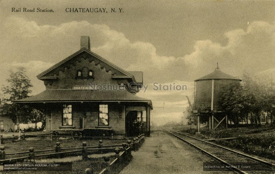Postcard: Railroad Station.  Chateaugay, New York